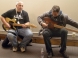 Simon Ribas and Tony Brown tuning up back stage before going on