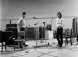 Dale Solo and Kevin Patrick recording tracks at the studio on the campus of SUNY Fredonia