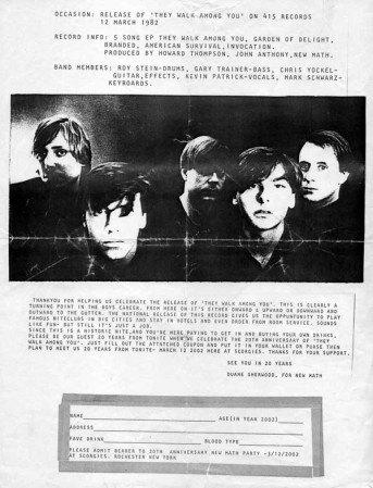 Coupon passed out at Record Release Party for "They Walk Among You"