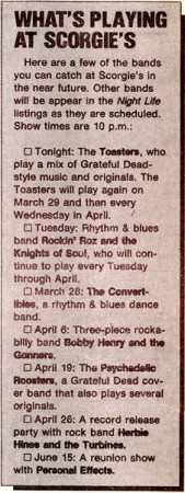 What's Playing at Scorgies - 1990 What's Playing at Scorgies - 1990