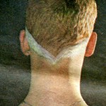 Michael Swart's two-colored haircut Michael Swart's two-colored haircut